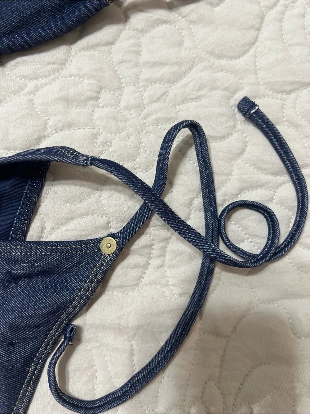 American Eagle Outfitters Dark denim Blue Triangle String Bikini Matching Set